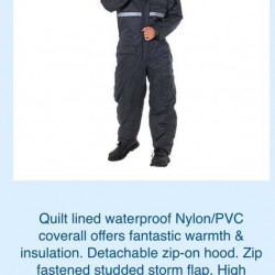 An image of a water proof coverall we offer